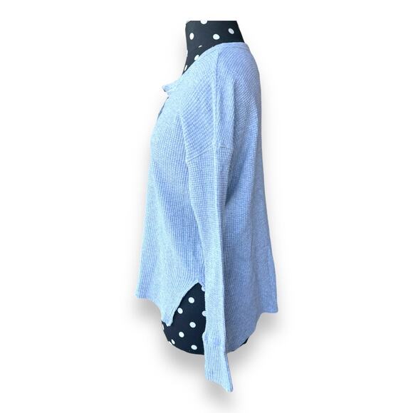 5/$65 Offline by Aerie Womens Henley Top Sz XXS Gray Waffle Thumb Holes Knit Top - Picture 7 of 10